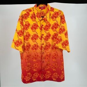 JNCO Red and Yellow Casual Button Down Shirt